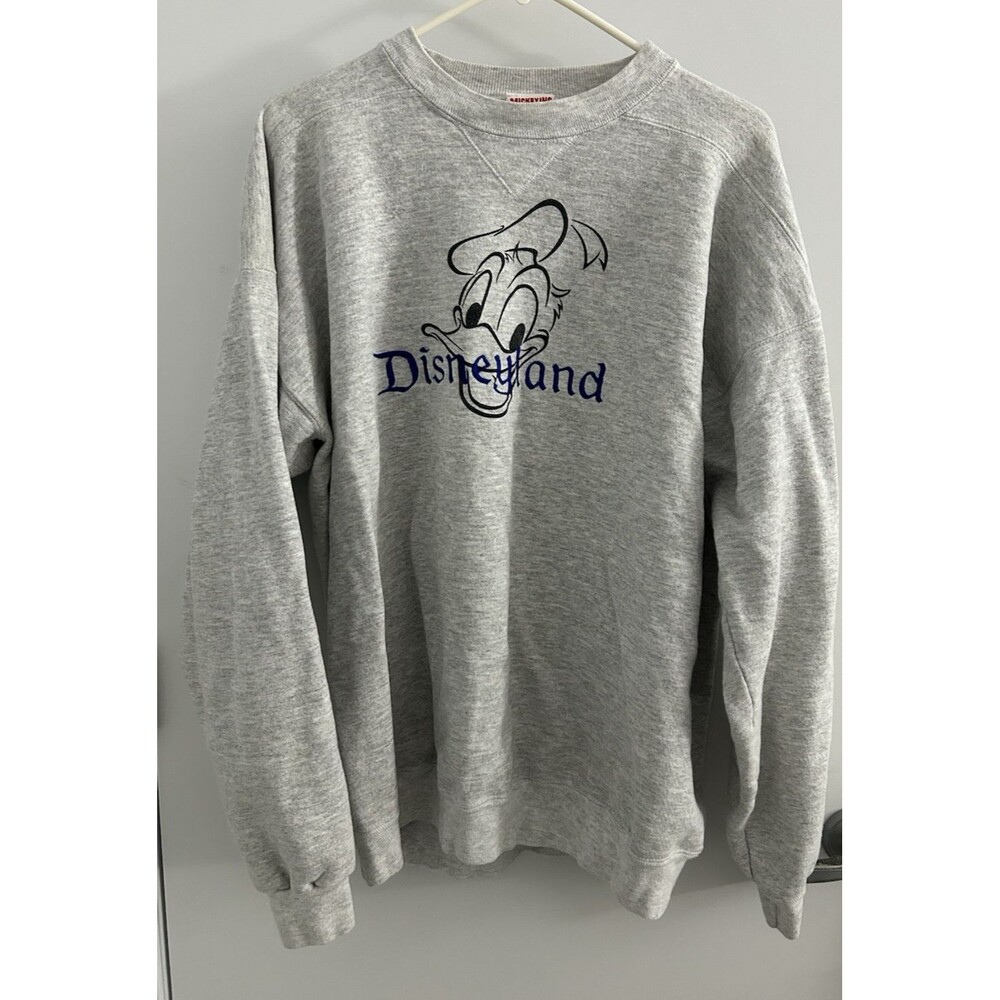 Vintage 90s Disney Donald Duck Disneyland Heather Gray Sweatshirt Sz large
